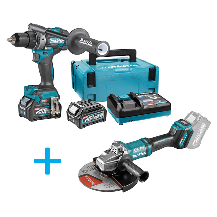Makita XGT akcijski set - akumulatorska bušilica-odvijač XGT 40V 2,5Ah + akumulatorska ugaona brusilica 230mm XGT 40V DF001GD201+GA038GZ Makita XGT akcijski set - akumulatorska bušilica-odvijač XGT 40V 2,5Ah + akumulatorska ugaona brusilica 230mm XGT 40V DF001GD201+GA038GZ