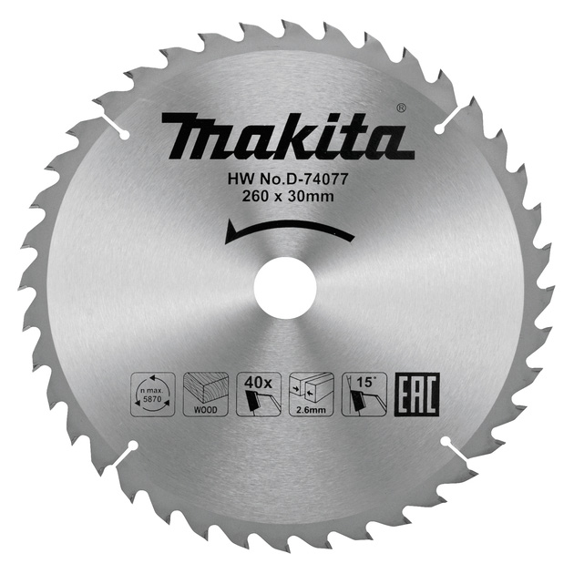 Makita list za cirkular za drvo 260mm D-74077 Makita list za cirkular za drvo 260mm D-74077