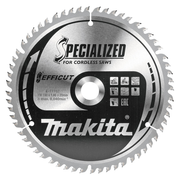 Makita list za testeru od tvrdog metala Efficut 190x20x60T E-11162