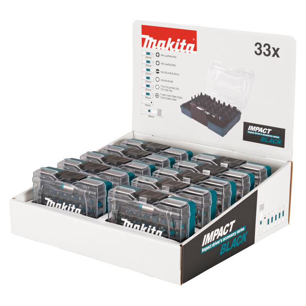 Makita 10 × 33-delnih kompleta Impact Black umetaka za vijke sa futerom E-12441-10 Makita 10 × 33-delnih kompleta Impact Black umetaka za vijke sa futerom E-12441-10