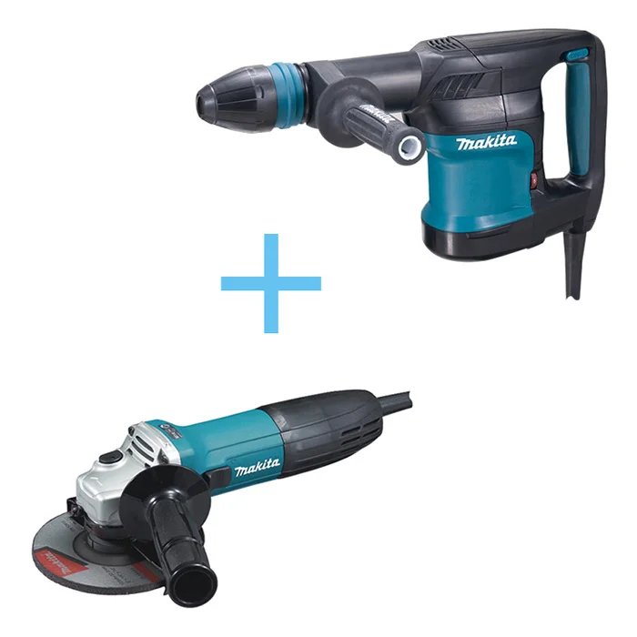 Makita set čekić za rušenje + ugaona brusilica HM0870C+GA5030