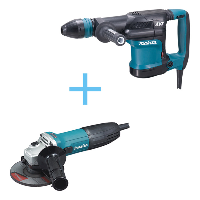 Makita set čekić za rušenje + ugaona brusilica HM0871C+GA5030