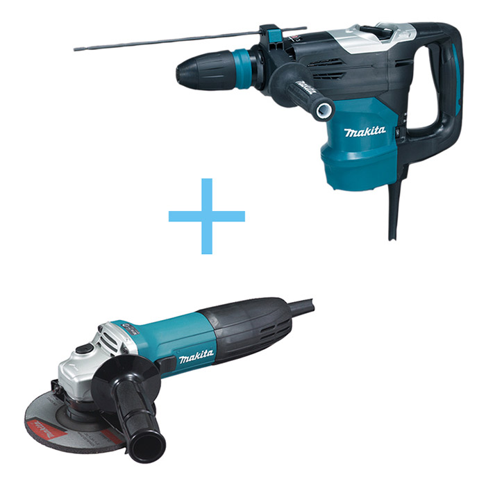 Makita set čekić-bušilica + POKLON ugaona brusilica HR4003C+GA5030