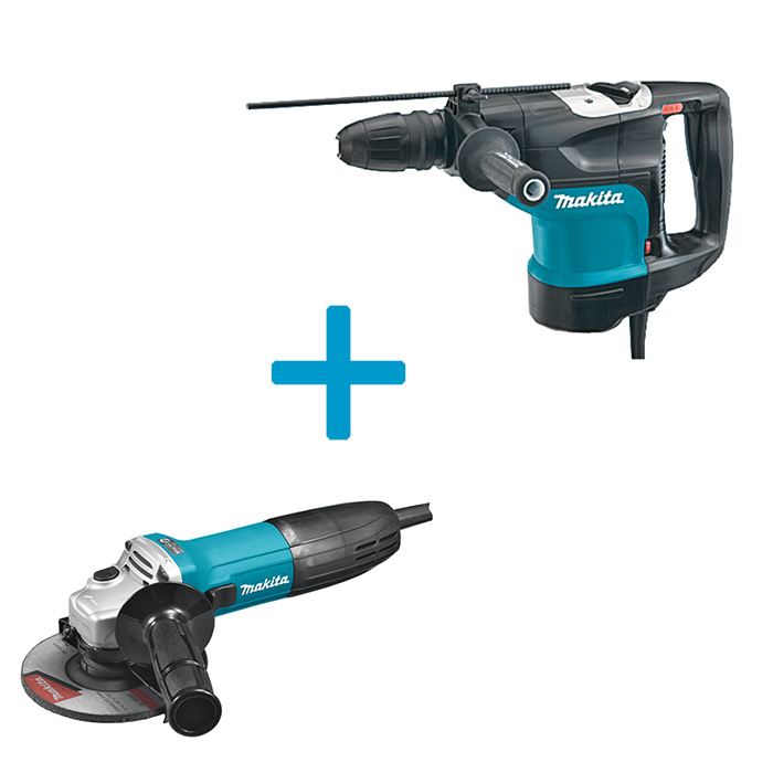 Makita set čekić-bušilica + POKLON ugaona brusilica HR4501C+GA5030