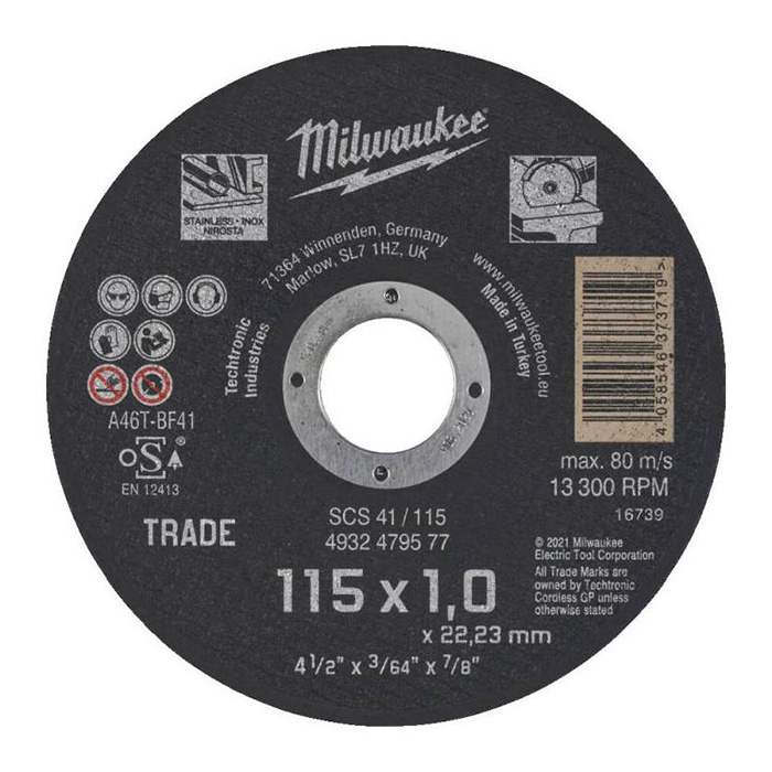 Milwaukee rezni disk za metal 115x1.0x22.23mm 4932479577 Milwaukee rezni disk za metal 115x1.0x22.23mm 4932479577