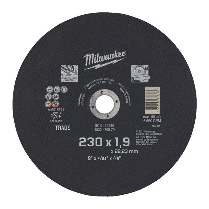 Milwaukee rezni disk za metal 230x1.9x22.23mm 4932479579 Milwaukee rezni disk za metal 230x1.9x22.23mm 4932479579