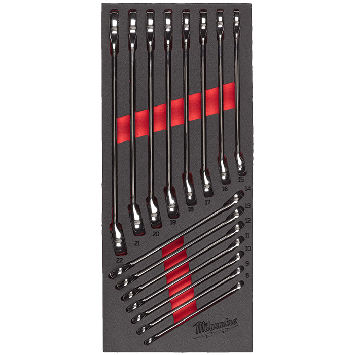 Milwaukee set viljuškasto-okastih ključeva MAX BITE™ 8-22mm 15/1 u penastom modulu 4932479827 Milwaukee set viljuškasto-okastih ključeva MAX BITE™ 8-22mm 15/1 u penastom modulu 4932479827