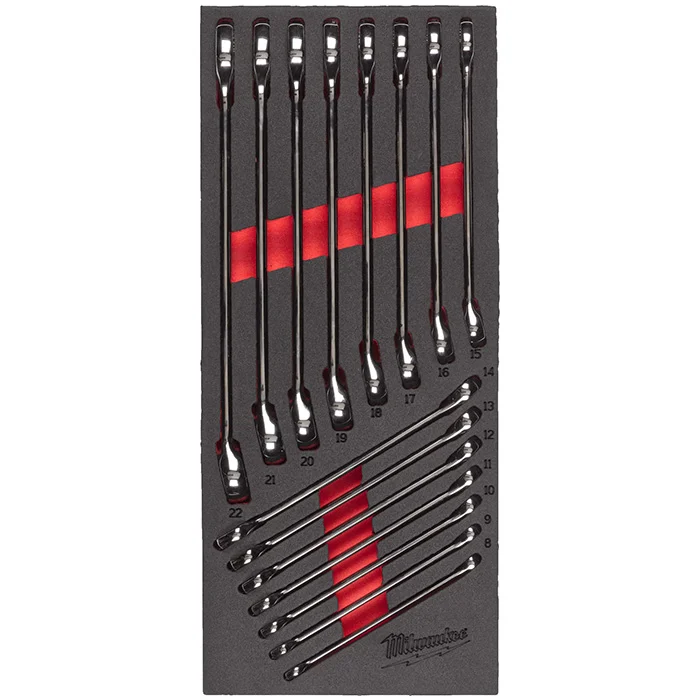 Milwaukee set viljuškasto-okastih ključeva MAX BITE™ 8-22mm 15/1 u penastom modulu 4932479827 Milwaukee set viljuškasto-okastih ključeva MAX BITE™ 8-22mm 15/1 u penastom modulu 4932479827