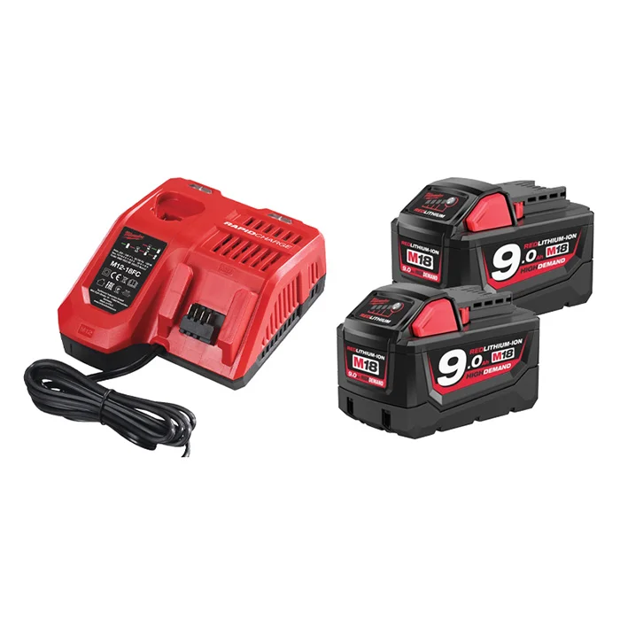 Milwaukee set - punjač + 2 baterije 18V/9Ah M18 NRG-902