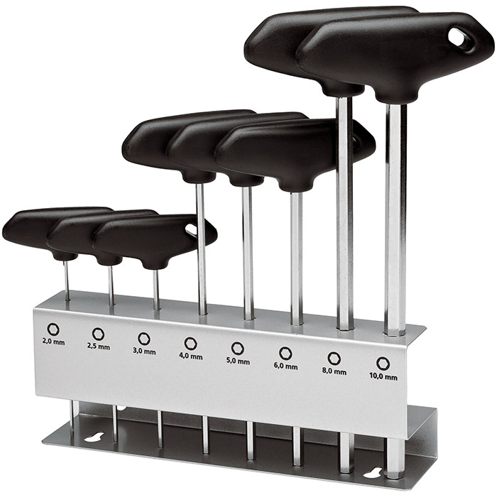 NWS ključevi inbus sa T-ručicom 2-10mm na metalnom nosaču 8/1 304S-1