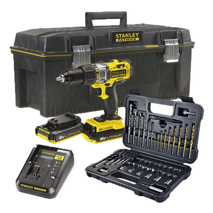 Stanley akumulatorska udarna bušilica odvijač FatMax 18V + kutija + pribor FMCK625PR23 Stanley akumulatorska udarna bušilica odvijač FatMax 18V + kutija + pribor FMCK625PR23