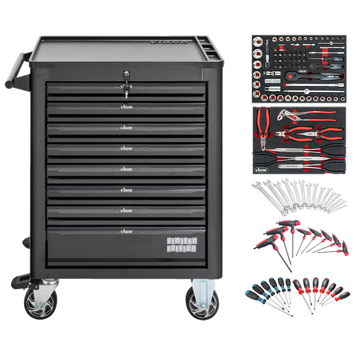 Vigor kolica za alat Vigor 1000 SE + set alata 114 kom VI-V1901-10+1 Vigor kolica za alat Vigor 1000 SE + set alata 114 kom VI-V1901-10+1