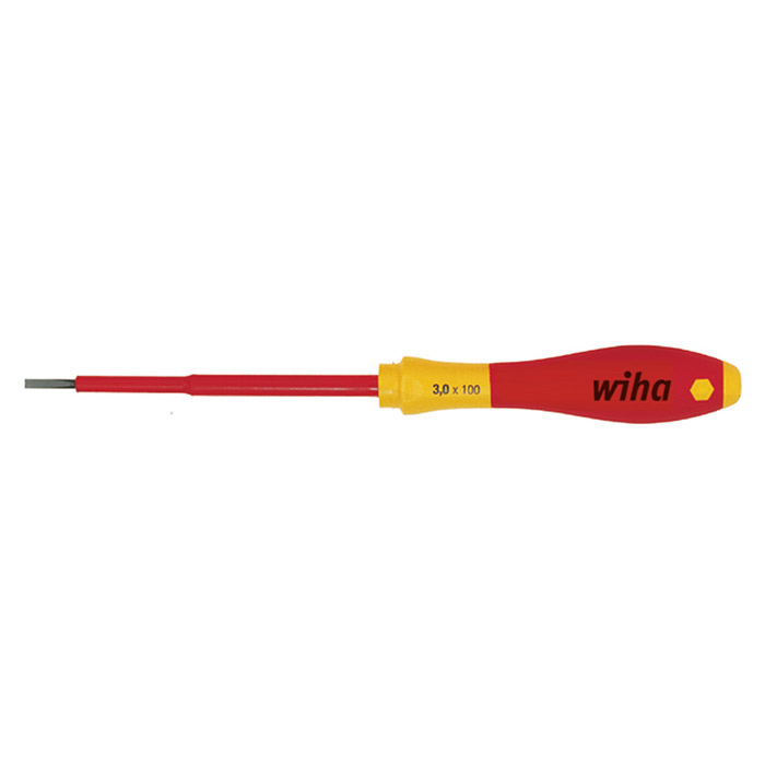 Wiha odvijač ravni VDE SoftFinish 3.0x100 W00821 Wiha odvijač ravni VDE SoftFinish 3.0x100 W00821