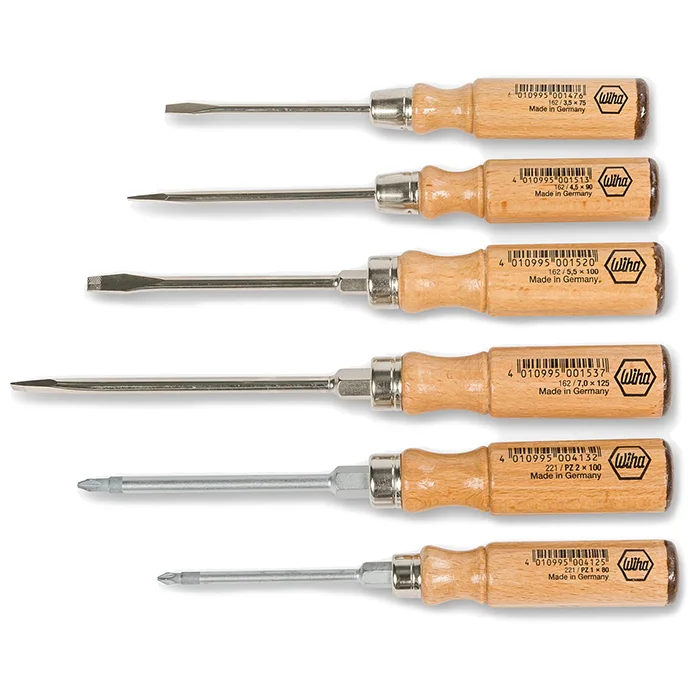 Wiha set odvijača sa drvenom drškom 6 kom W07150 Wiha set odvijača sa drvenom drškom 6 kom W07150