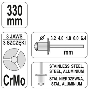 Yato klešta za pop nitne dvoručna 330mm YT-3609-3