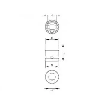 Yato ključ nasadni Impact 6ugaoni 1