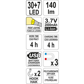 Yato punjiva LED lampa YT-08507-6