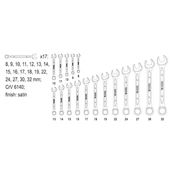 Yato garnitura viljuškasto-okastih ključeva 8-32mm 17 kom YT-0067 Yato garnitura viljuškasto-okastih ključeva 8-32mm 17 kom YT-0067