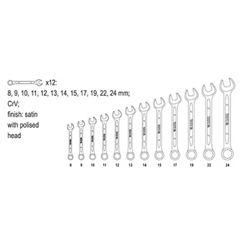 Yato garnitura viljuškasto-okastih ključeva 8-24mm 12 kom YT-0362 Yato garnitura viljuškasto-okastih ključeva 8-24mm 12 kom YT-0362