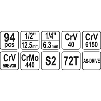 Yato garnitura od 94 ključeva i bitova u koferu YT-12681-4