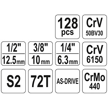 Yato garnitura od 128 ključeva i bitova u koferu YT-38872-5