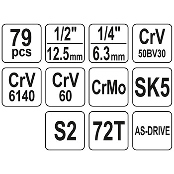 Yato garnitura od 79 alata za automehaničare u koferu YT-38911 Yato garnitura od 79 alata za automehaničare u koferu YT-38911