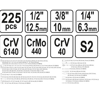 Yato set ručnog alata 224 dela YT-38941-4