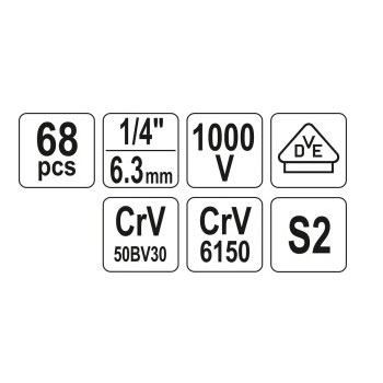 Yato set električarskog alata 68 delova YT-39009-5