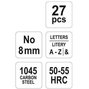 Yato utiskivač slova h-8mm-HRC55-60 YT-6863-2
