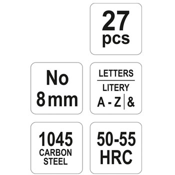 Yato utiskivač slova h-8mm-HRC55-60 YT-6863 Yato utiskivač slova h-8mm-HRC55-60 YT-6863