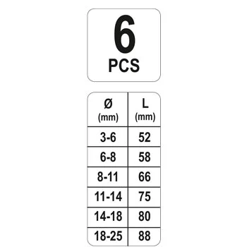 Yato garnitura za vađenje vijaka 6 delova YT-0590 Yato garnitura za vađenje vijaka 6 delova YT-0590