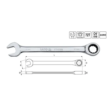 Yato ključ viljuškasto okasti +R 17mm CrV6140 YT-0194 Yato ključ viljuškasto okasti +R 17mm CrV6140 YT-0194