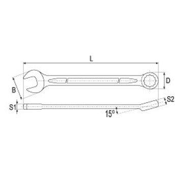 Yato ključ viljuškasto okasti 22mm CrV YT-0351-1