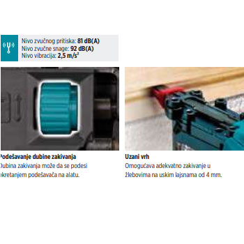 Makita akumulatorski zabijač eksera FN001GZ Makita akumulatorski zabijač eksera FN001GZ