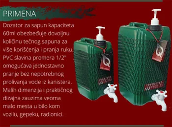 Kanister sa dozatorom za tečni sapun i slavinom 5 lit Kanister sa dozatorom za tečni sapun i slavinom 5 lit